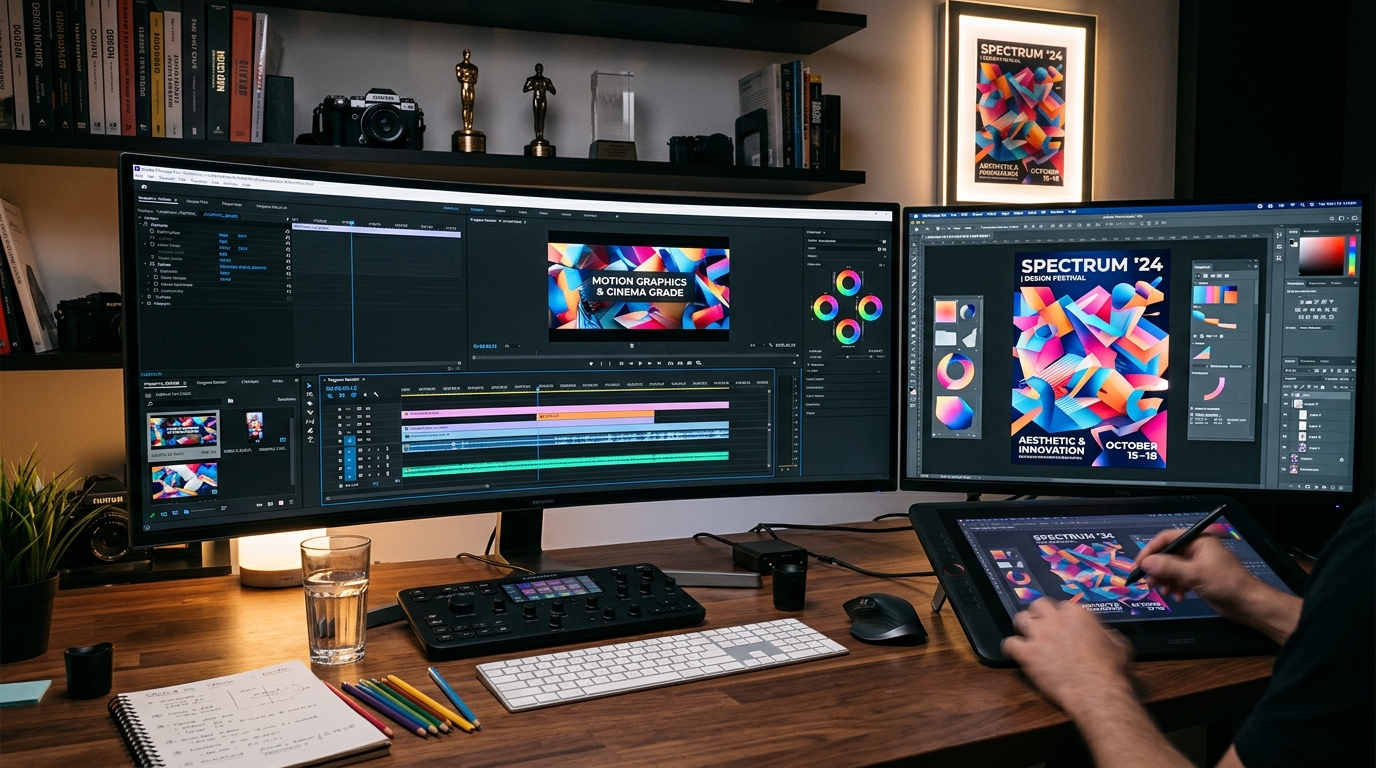 Graphic design and video editing suite